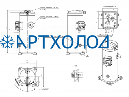 Компрессор спиральный RCZ98T4LB7CA (141R0426) Ридан