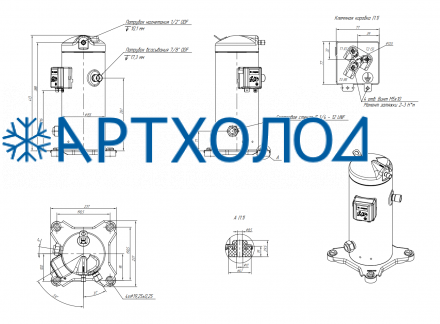 Компрессор спиральный RCM30E5LB7CA (141R8665) Ридан
