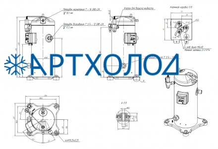 Компрессор спиральный RCL18E4LT8CA (141R9539) Ридан Компрессор спиральный RCL18E4LT8CA (141R9539) Ридан