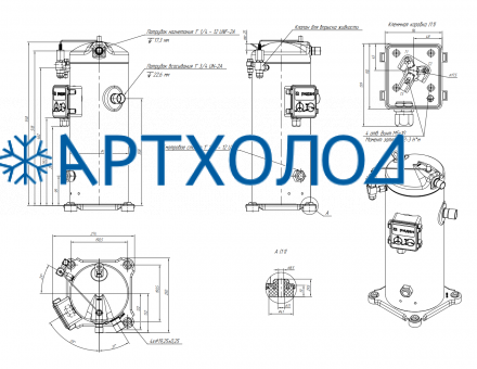 Компрессор спиральный RCL45E4LT8CA (141R9552) Ридан