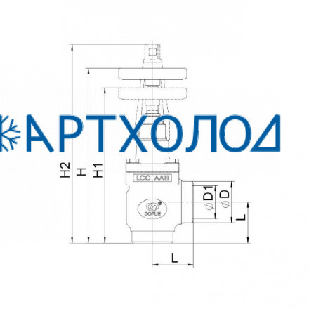 Обратно-запорный клапан SCV-HA DN65 63 бар, угловой (комплектация с защитным алюминиевым колпачком)  Dofun