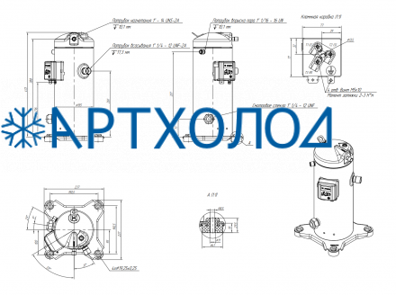 Компрессор спиральный RCL09E4LT9CA (141R9751) Ридан