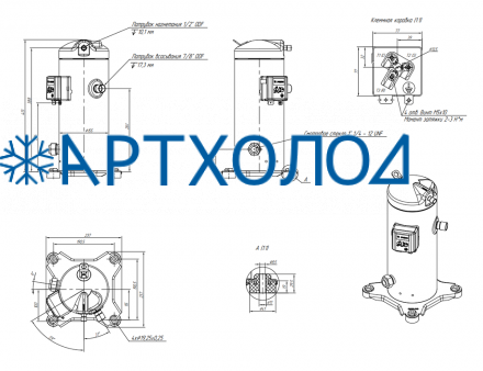 Компрессор спиральный RCM09E4LT7CA (141R8811) Ридан Компрессор спиральный RCM09E4LT7CA (141R8811) Ридан