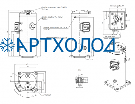 Компрессор спиральный RCL34E4LT9CA (141R9765) Ридан